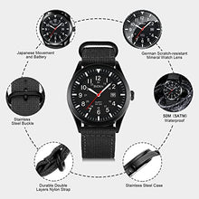 Load image into Gallery viewer, Mens Watches Military Watches for Men Military Army Watch Analogue Quartz Waterproof Wrist Watches for Men Date Display Nylon Tactical Field Sports Minimalist Watches
