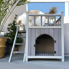 Load image into Gallery viewer, Cat/Dog/Rabbit House Outdoor and Indoor in wood, Feral Pet Houses with Stairs for Dogs

