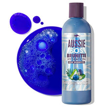 Load image into Gallery viewer, Aussie SOS Brunette Hair Hydration Vegan Blue Shampoo for Brunette Hair In Need of a Hydration Boost, With Australian Pepperberry &amp; Aloe Vera, 290ml
