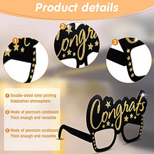 Load image into Gallery viewer, 36 Pieces Graduation Eyeglasses Decoration, Glitter Gold and Black Class of 2022 Photo Booth Props Frame Fancy Paper Eyeglasses for Congrats Grad Party Favors Supplies, 9 Styles
