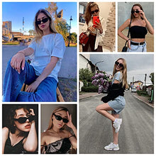 Load image into Gallery viewer, Long Keeper Vintage Rectangle Sunglasses for Women Trendy Square Sunglasses Fashion Retro Glasses with UV400 Protection for Ladies Teen Girls Men (Black)
