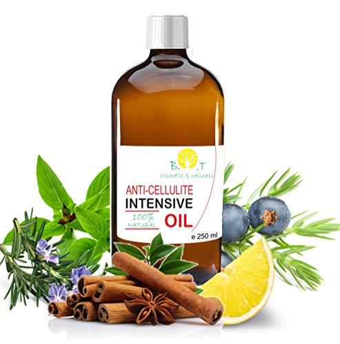 Weight loss Fat Burner Anti Cellulite Oil 100% Natural with Pure Essential Oil of Lemon, Rosemary, Cinnamon, Basil and Juniper Berry - Penetrates Skin Deeper Than any Cellulite Cream 250 ml 8.8 Fl OZ