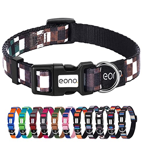 Amazon Brand - Eono Dog Collar Adjustable Nylon , for Samll/Medium/Large Dogs Collars , Double Premium Pet Collar Training Walking Outside (S 1.5CM,30-40CM)
