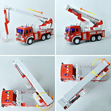 Load image into Gallery viewer, GizmoVine Kids Fire Engine Truck Toys with Lights and Sounds Extending Ladder 1:16 Friction Powered Cars Inertial Vehicles Educational Toy Gifts for 3+ Years Old Boys Girls Toddlers
