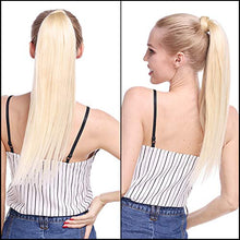 Load image into Gallery viewer, Silk-co Ponytail Hair Extension One Piece Clip in on Pony Tail Synthetic Straight Hairpieces 23inch Blond&amp;Bleach Blond
