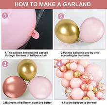 Load image into Gallery viewer, Balloons Arch Kit, 88PCS Macaron Pink Orange Balloon Garland Kit Latex Balloon Arch with Metal Rose Gold Confetti Balloons for Girls Birthday Baby Shower Graduation Wedding Party Decorations Supplies
