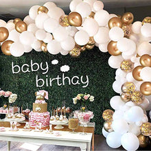 Load image into Gallery viewer, Balloon Arch Kit Garland,Aivatoba Balloons Gold White Confetti Balloons Matellic Latex Helium Ballons Decoration for Baby Shower, Girls Wedding Children Birthday Party Decoration
