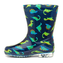 Load image into Gallery viewer, Zone - Kids Dinosaur Navy &amp; Green Welly - Size 9 Child UK - Multicolour
