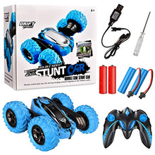 Load image into Gallery viewer, Remote Control Car,2.4GHz Electric Race Stunt Car,Double Sided 360° Rolling Rotating Rotation,LED Headlights RC 4WD High Speed Off Road for 3 4 5 6 7 8-12 Year Old boy Toys (Blue)

