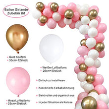 Load image into Gallery viewer, HUIBO Balloon Garland Arch Kit 16Ft Long 112pcs Pink White Gold Balloons Pack for Girl Birthday Baby Shower Bachelorette Party Centerpiece Backdrop Background Decorations

