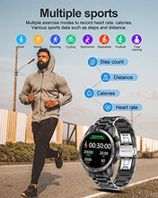 Load image into Gallery viewer, Smart Watch for Men Bluetooth Call Waterproof Fitness Tracker with Smart Reminder Heart Rate Sleep Monitor Stylish Fitness Watch for iOS Android Phones, Stainless Steel
