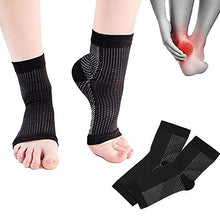 Load image into Gallery viewer, Dr Sock Soothers Socks,3 Pairs Plantar Fasciitis Foot Care Compression Socks Sleeve (Black, S/M(5-9.5))
