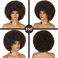 Load image into Gallery viewer, 70s Afro Wigs for Black Women,Short Afro Kinky Curly Wig,Dark Brown Women Full Afro Kinky Wigs for Women
