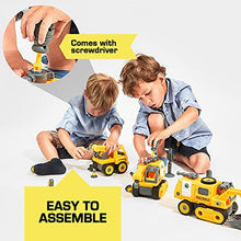 Load image into Gallery viewer, Liplay 14 in 1 DIY Assembly Truck Construction Toys for Boys – Take-Apart Excavator Toy – 76 PCS Digger Toys with Screwdriver and Instruction Manual - Child Safe Boys Toys Age 3 4 5 6 7 8
