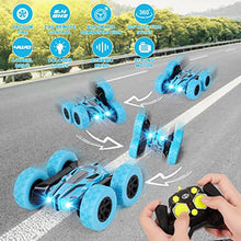 Load image into Gallery viewer, Remote Control Car, 4WD Rc Stunt Car Toys, 360°Flips Double Sided Rotating Vehicles with Sharp Headlights, 2.4GHz Music Christmas Car Toy for 6 7 8 9 10 Years Old Boys
