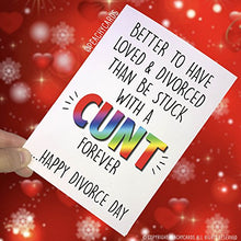 Load image into Gallery viewer, Peachy Antics Divorce Cards Divorced Card Happy Divorce Day Funny Cards Novelty C Cards Swearing Card Best friend Card Just Divorced, Divorce Day PC220
