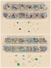 Load image into Gallery viewer, EBANKU 6 Boxes 3D Mix-shape Nail Art Diamonds Rhinestones | Nail pearl Crystals Beads, Big Gem Nail Jewels Studs Metal Rivets for DIY Design Nail Art Decorations
