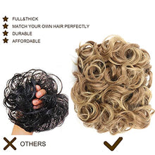 Load image into Gallery viewer, Messy Bun Combs in Scrunchie Chignon Hairpiece Curly Bun Extensions Scrunchie Updo Hair Pieces Synthetic Combs in Messy Bun Hair Piece for Women (Light Brown &amp;Blonde Mixed/12T24#)
