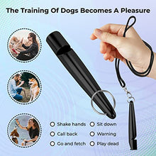 Load image into Gallery viewer, CMH EYE Professional High Pitch Dog Whistle for recall and Dog Clicker with straps-[2 PCS] ABS Material-Standardized frequency-black Dog Training Whistle and Clicker set.
