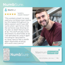 Load image into Gallery viewer, Tattoo Numbing Cream By Numbsure - Fast Acting Deep Numb Cream For Tattooing, Laser Hair Removal – Topical Numbing Cream 30g

