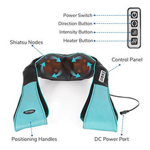 Load image into Gallery viewer, Shiatsu Back Shoulder and Neck Massager with Heat - Deep Tissue Kneading Pillow Massage - Back Massager for Back Pain, Shoulder Massager, Electric Full Body Massager, Relieve Foot Leg Muscle Pain Gift
