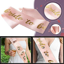 Load image into Gallery viewer, Bride to Be Sash and Veil, Hen Party Accessories with Tiara Bride to Be Sash Bride Headband for Bridal Shower, Rose Gold Wedding Hen Do Decorations for Bride Bachelorette Hen Night Party Games
