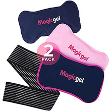 Load image into Gallery viewer, 2 x Ice Packs for Sports Injuries with Adjustable Wrap-Around Strap | Flexible Ice Pack Set for Muscle Pain, Sciatica Relief and More | Reusable Cold Compress Kit with Hot and Cold Packs (Magic Gel)
