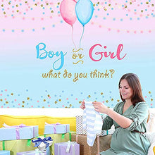 Load image into Gallery viewer, Gender Reveal Decorations Gender Reveal Backdrop Boy or Girl Pink and Blue Gender Reveal Banner Birthday Baby Shower Backdrop Gender Surprise Backdrop Background for Baby Shower, 59 x 39 Inch
