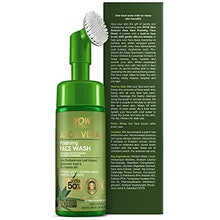 Load image into Gallery viewer, WOW Skin Science Aloe Vera Foaming Face Wash with Built-In Face Brush for deep cleansing - No Parabens, Sulphate, Silicones &amp; Color - 100mL
