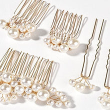 Load image into Gallery viewer, Bride Wedding Peatl Hair Pins Flower Bridal Hair Pieces Wedding Hair Accessories for Women and Girls Pack of 5

