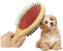Load image into Gallery viewer, Wooden Dog Brush Double Sided Pet Hair Grooming Brush Dog Pin Brush and Bristle Soft Brush, Dogs Comb and Brush Grooming Tools for Cleaning for Dogs &amp; Cats with Long or Short Hair
