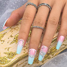 Load image into Gallery viewer, Sethexy Long Ballerina Fake Nails Pink False Nails Coffin Stick on Nails Glossy Gradient Nails with Glue 24Pcs Acrylic Art Press-on Nail Tips for Women and Girls (D)
