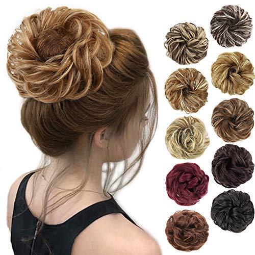 MORICA 1PCS Messy Hair Bun Hair Scrunchies Extension Curly Wavy Messy Synthetic Chignon for women Updo Hairpiece