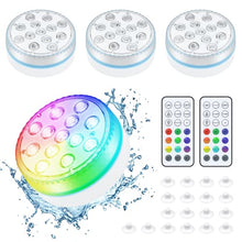 Load image into Gallery viewer, Ruyilam Hot Tub lights, Submersible LED Lights with Remote Control, Underwater Bath Lights Battery-Operated with Magnets and Suction Cups, 16 Color Changing Lamp for Swimming Pool Decorations (4 Pack)
