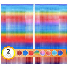Load image into Gallery viewer, gerFogoo 2 Pack Metallic Tinsel Foil Fringe Curtains, 3.28ft x 6.56ft Rainbow Tinsel Curtains, Photo Booth Props, Backdrop Hanging Streamers for Birthday Wedding Hen Party Shower Christmas New Year
