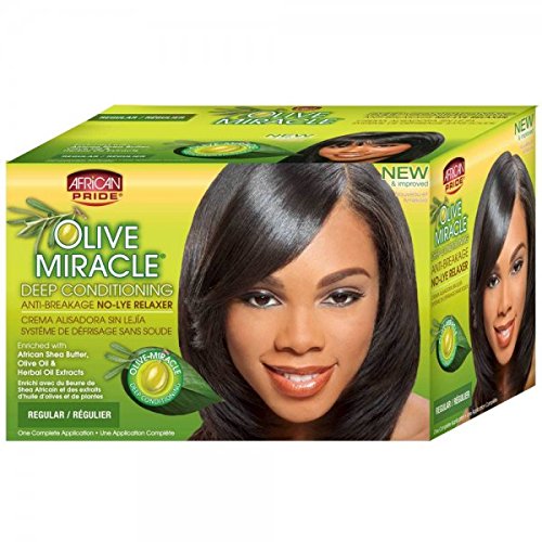 African Pride Olive Miracle Conditioning Anti-Breakage Hair Relaxer, 1 kit