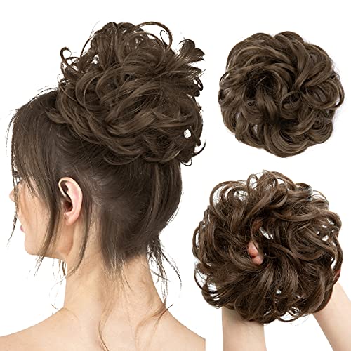 Messy Hair Bun Hair Piece Hair Scrunchie for Women Girls Wavy Curly Ponytail Extension Updo Hair Accessories Donut Hair Chignons