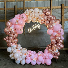 Load image into Gallery viewer, 186pcs Rose Gold Balloons Arch Garland Kit Pastel Pink Latex Balloon and Metallic Rose Gold Balloons for Bridal Shower Baby Shower Birthday Party Decoration
