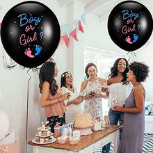 Load image into Gallery viewer, VDSOW Gender Reveal Balloons 36 inch, 2Pcs Large Baby Boy or Girl Latex Balloons with Pink Blue Confetti Needle Coloured Ribbon for Baby Shower Gender Reveal Party Decoration
