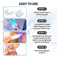 Load image into Gallery viewer, mysmile Activated Charcoal Teeth Whitening Kit - 6X Teeth Whitening Gel, LED Teeth Light &amp; Gum Tray Mould - Safe &amp; Easy Home Tooth Whitening - Natural Teeth Whitening Gel - Instant Stain Remover
