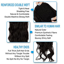 Load image into Gallery viewer, Long Wavy Ponytail Hair Extension 24&quot; Drawstring Body Wavy Ponytails Curly Clip in Dark Brown Synthetic Hairpiece for Women Girls, 160g
