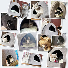 Load image into Gallery viewer, Docatgo Pet Tent Cave Igloo Bed for Cats/Small Dogs - 38x38x40cm 2-In-1 Cat Tent/Cat Bed House with Removable Washable Cushion Pillowslip - Microfiber Indoor Outdoor Pet Beds

