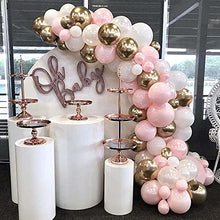 Load image into Gallery viewer, Bellatoi Balloon Arch Garland Kit,126pcs Gold and White Pink Party Decoration,White Gold Pink Balloon Metal Latex Balloon, Decoration Balloons for Birthday Wedding Graduation
