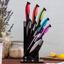 Load image into Gallery viewer, Kitchen Knife Block Set with Colour Coding - 6 Piece Coloured Knives Set - by Nouva
