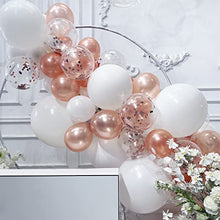 Load image into Gallery viewer, SANERYI Balloon Arch Kit 100pcs Rose Gold Balloons and White Balloons Garland Kit Confetti Clear Latex Balloons for Bridal Shower Bachelorette Hen Party Wedding Birthday for Girls Decorations
