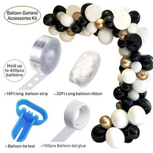 Load image into Gallery viewer, Balloon Garland Arch Kit 92pcs Black and Gold White Balloons Garland Classic Aristocratic Style for Birthday Party New Year Graduation Events Decorations
