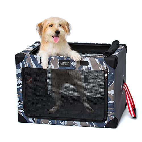 Collapsible Dog Crate Dog Carrier Portable and Travel Friendly Soft-Sided Fabric With Soft Mat Most Compact Indoor and Outdoor For Small Dog Cat-65x45x45cm(M)