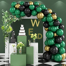 Load image into Gallery viewer, Balloon Garland Kit, Dark Green and Black Latex Party Balloon &amp; Metallic Gold Balloons Arch, Green Gold Black Birthday Decoration Party Supplies for Wedding Baby Shower Bridal Engagement, Anniversary

