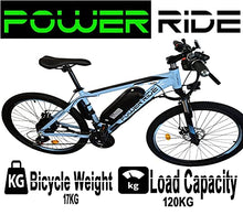 Load image into Gallery viewer, Power-Ride EAGLE Electric Bike Powerful 250W Motor, Speed 25KM/H, 19&quot; Aluminum Frame, Rechargeable &amp; Removable 10.4AH Battery with Security Key Lock, 27.5&quot; Wheel - 7 Speed TXZ500 Shimano Gear System
