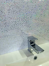 Load image into Gallery viewer, 8 White Sparkle Diamond Effect PVC Bathroom Cladding Shower Wall Panels
